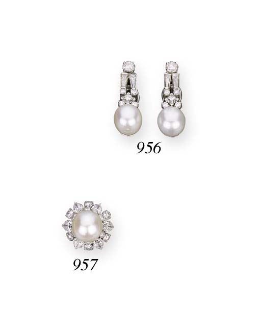Elli Orecchini Donna Con Perla D'Acqua Dolce E Diamante 0.03 Ct | Argento 925, Gioiello Prezioso Con Certificato, Regalo Per Lei