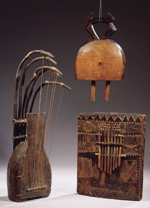 THREE NORTHERN CONGO MUSICAL INSTRUMENTS