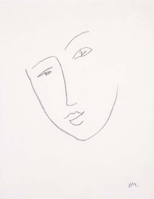 Visage de femme en demi-lune 
