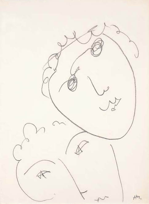 Deux visages, un avec des lunettes 
