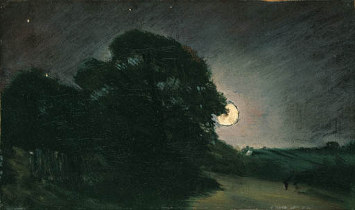 The edge of a heath by moonlight 
