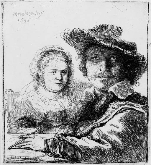 Self Portrait with Saskia (B., Holl. 19; H. 144) 
