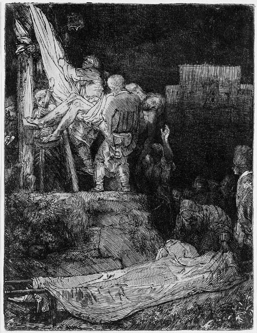The Descent from the Cross by Torchlight (B., Holl. 83; H. 280) 
