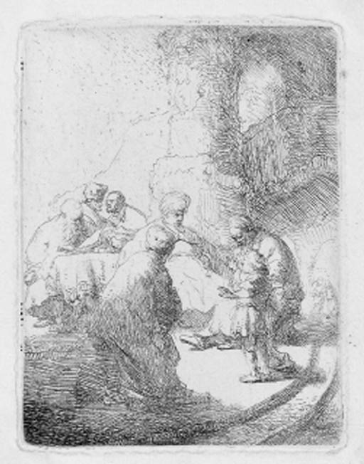 Christ disputing with the Doctors: Small Plate (B., Holl. 66; H. 20) 
