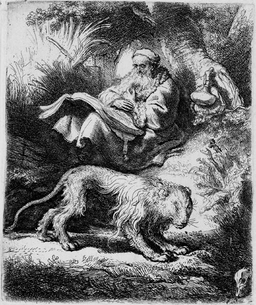 Saint Jerome reading (B., Holl. 100; H. 119) 
