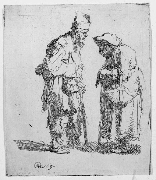 A beggar Man and beggar Woman conversing (B., Holl. 164; H. 7) 
