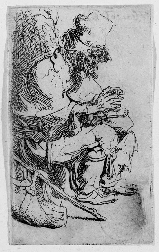 A Beggar seated warming his Hands at a Chafing Dish (B., Holl. 173; H. 8)
