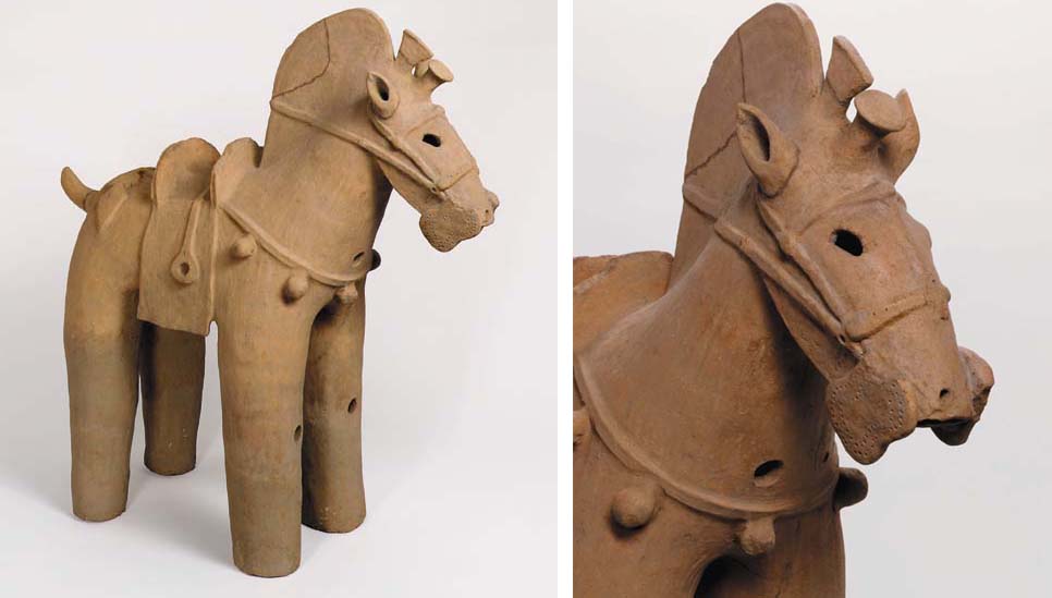 AN IMPORTANT AND MAGNIFICENT HANIWA FIGURE OF A HORSE