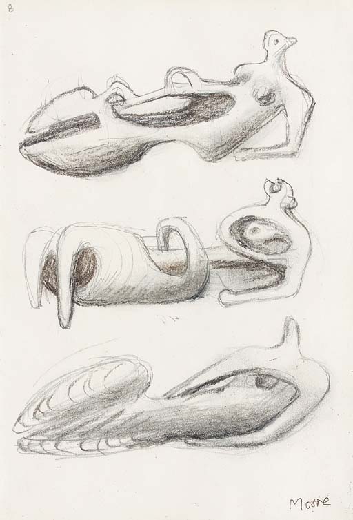 Ideas for Sculpture: Three Reclining Figures 
