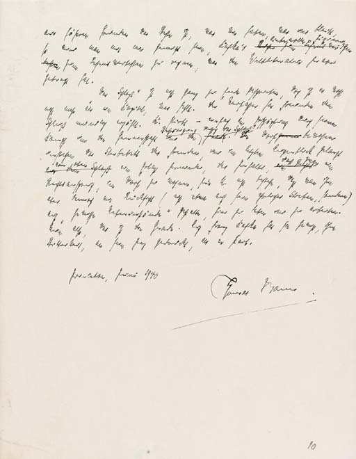 Mann Thomas 1875 1955 Autograph Manuscript Dem Dichter Zu Ehren In Honour Of The Poet An