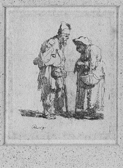 A beggar Man and a beggar Woman conversing (B., Holl. 164; H. 7) 
