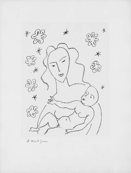 Vierge et Enfant sur Fond de Fleurs et d'Etoiles (D.-M. 646) 
