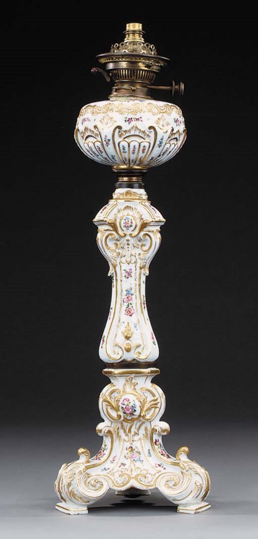 A Victorian porcelain oil lamp Christie's