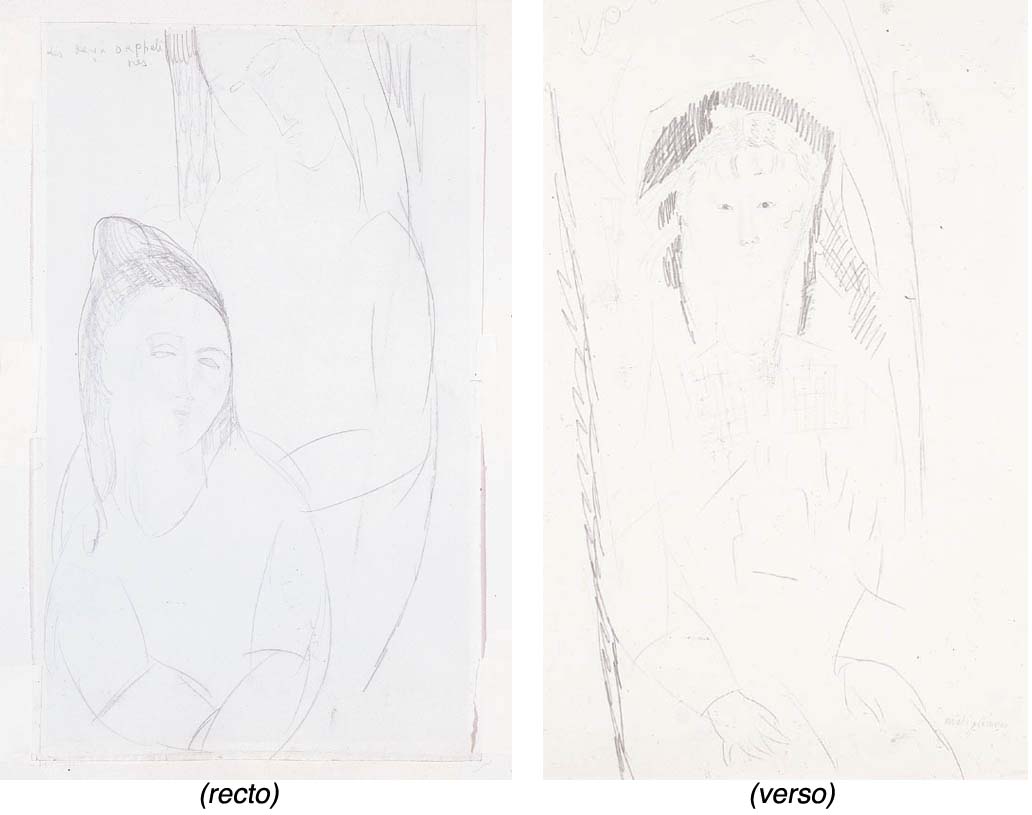 Les deux orphelines (recto), Petite fille assise (verso)
