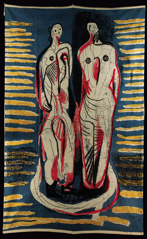 Two standing figures 

