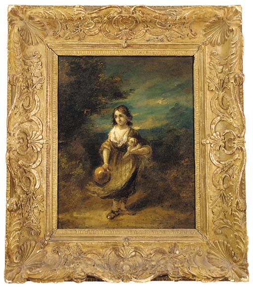 Manner Of Thomas Gainsborough Cottage Girl With Dog And Pitcher