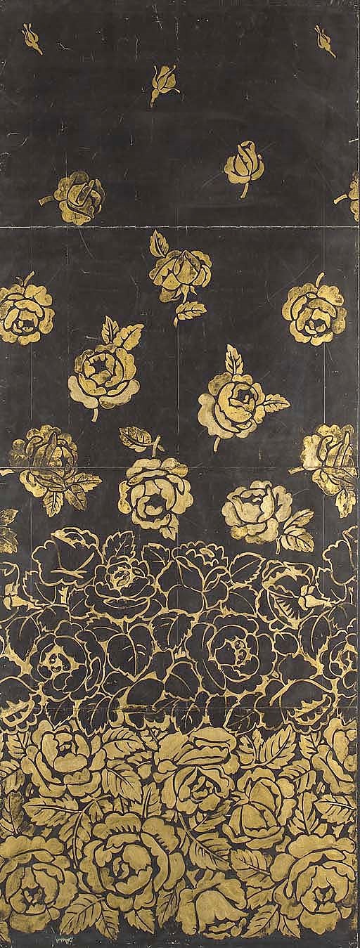 Roses sur fond  noir  Raoul Dufy designs no  16380 3114 