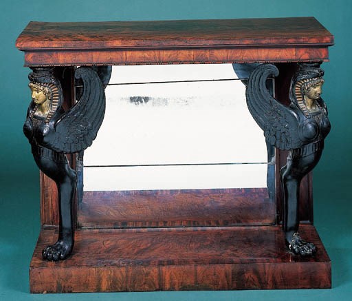 A MAHOGANY CONSOLE