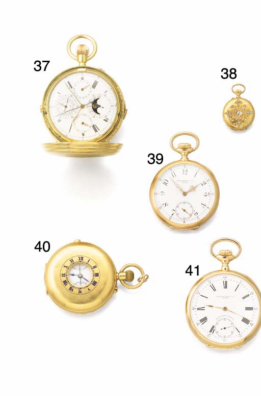 A RARE 18ct. GOLD FREE SPRUNG MINUTE REPEATING PERPETUAL CALENDA