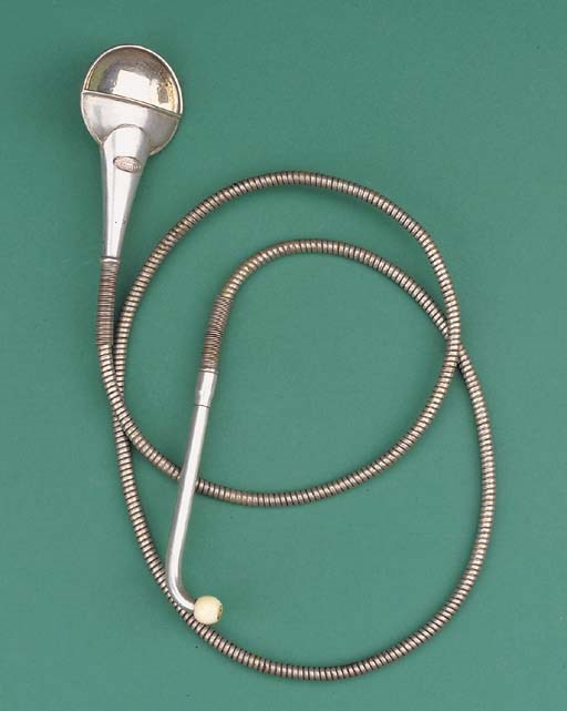 A late 19th/early 20thCentury flexible silver monaural stethoscope, Christie's