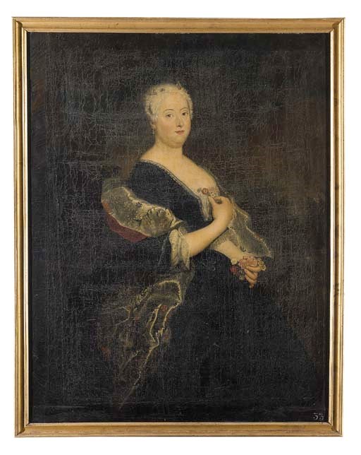 PORTRÄT DER GRÄFIN ANNA ADELHEID VON DER SCHULENBURG IN BLAUEM KLEID