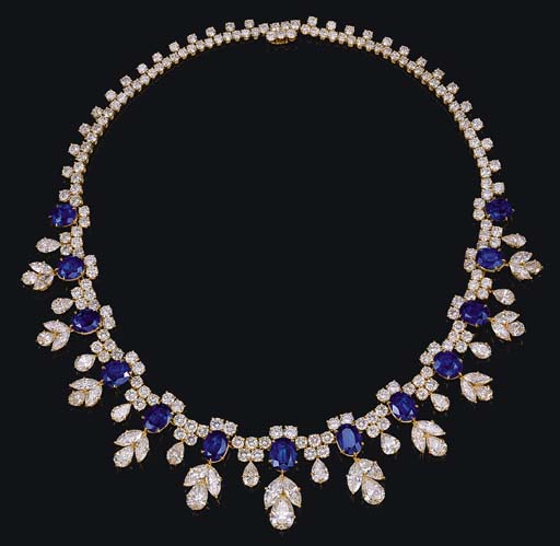 AN IMPRESSIVE DIAMOND AND SAPPHIRE NECKLACE, BY HARRY WINSTON | Christie's