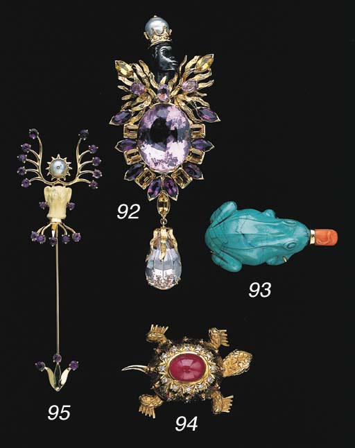 A CITRINE, AMETHYST AND TOPAZ BLACKMOOR BROOCH Christie's