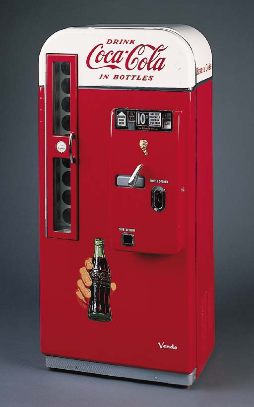 COCACOLA Vending Machine, Vendo 81D, c. 1956. Stylish, compact, vends