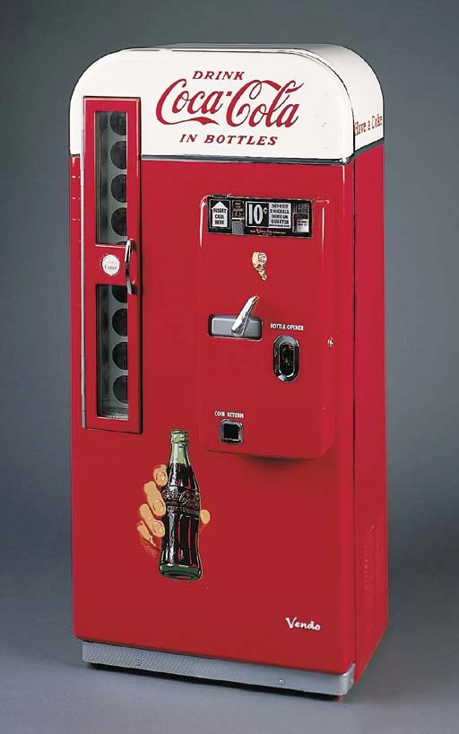 COCACOLA Vending Machine, Vendo 81D, c. 1956. Stylish, compact, vends