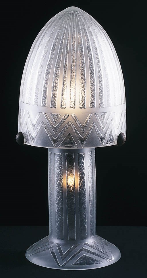 A FROSTED AND ACID ETCHED GLASS LAMP, BY DAUM NANCY Christie's