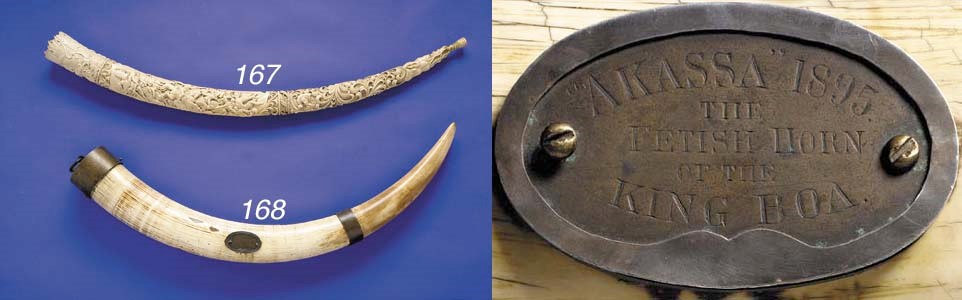 AN INTERESTING SINGLE ELEPHANT TUSK WITH INSCRIBED PLAQUE