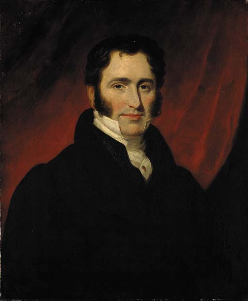 Portrait of a gentleman, said to be Judge Meadows, bust-length, in a black coat and white cravat
