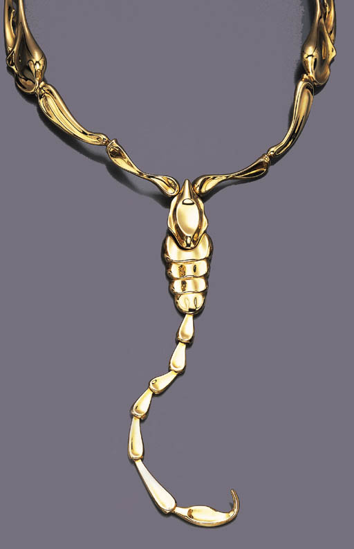 A GOLD SCORPION NECKLACE, BY TIFFANY \u0026 CO.