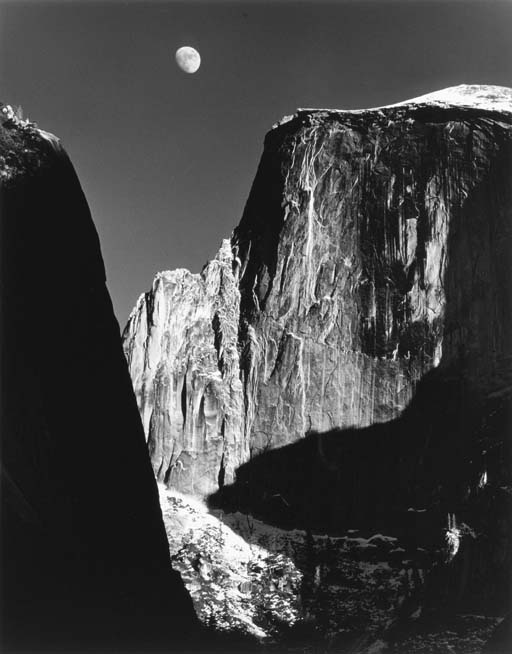 Moon and Half Dome, Yosemite Valley 
