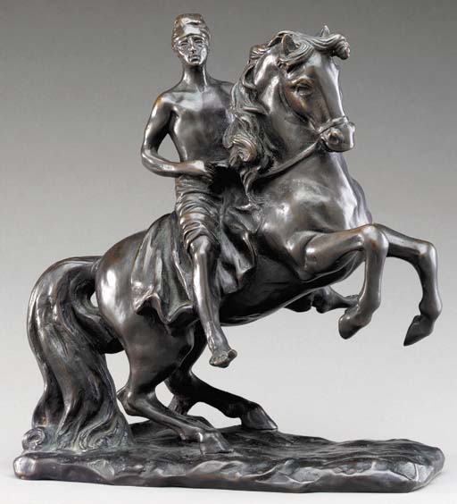Cavallo e cavaliere con berretto frigio (Dioscuro) 
