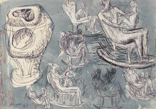Studies for Rocking Chair and Internal/External Figure 

