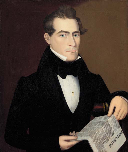 AMMI PHILLIPS (17881865)* , Portrait of a Man Holding the 