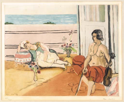Odalisque sur la terrasse, by Jacques Villon (D. I; Ginestet & Puillon E 633)

