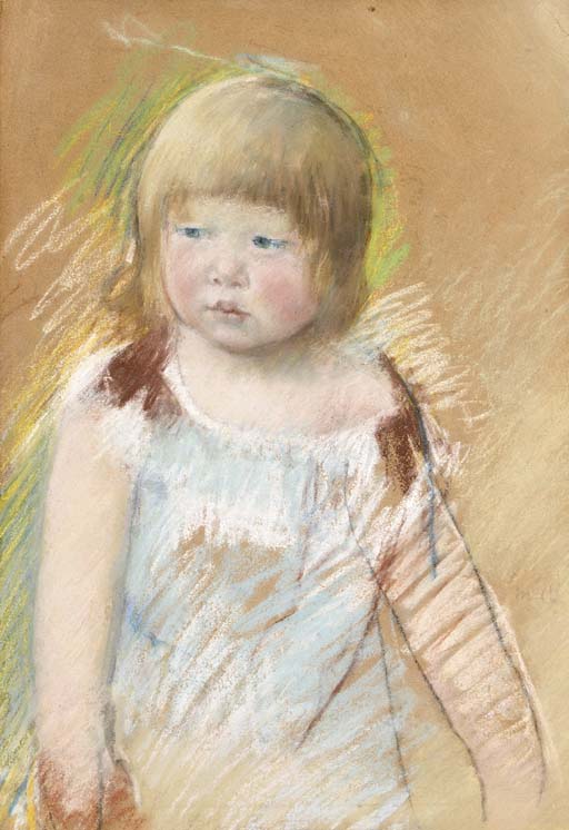 Child with Bangs in a Blue Dress 
