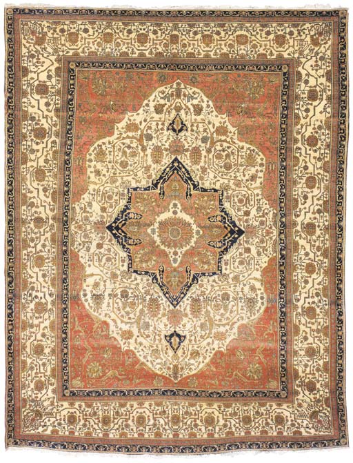 A MOHTASHAM KASHAN CARPET , CENTRAL PERSIA, LAST QUARTER 19TH CENTURY