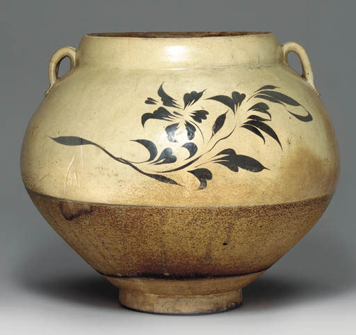 A Cizhou Painted Globular Jar A Cizhou Painted Globular Jar 
