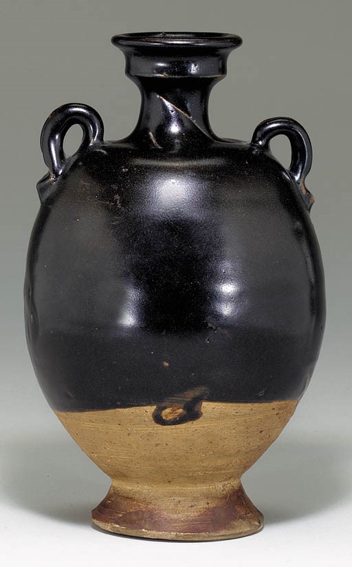 A BrownGlazed Stoneware Ovoid Jar