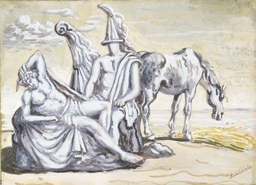 Due eroi antichi e un cavallo 
