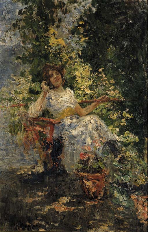 Leonardo Bazzaro (1853-1937) , "Fra il verde alpino" | Christie's