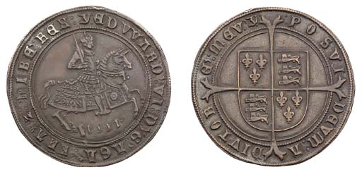 Fine Silver Issue 1551 3 Crown 1551 M M Y King On Horseback Right Date Below Rev
