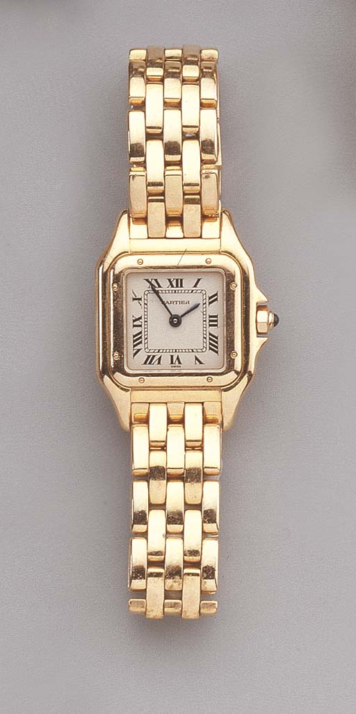 cartier santos 18k gold ladies