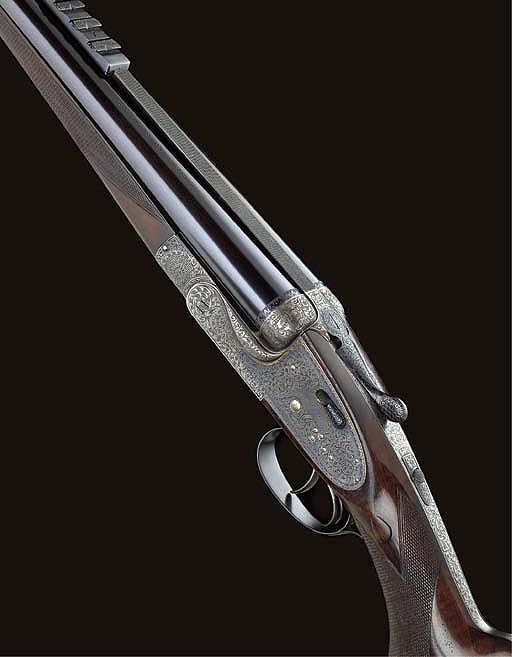 A FINE .300 (BELTED RIMLESS MAGNUM) DOUBLE-BARRELLED HAMMERLESS 'ROYAL ...