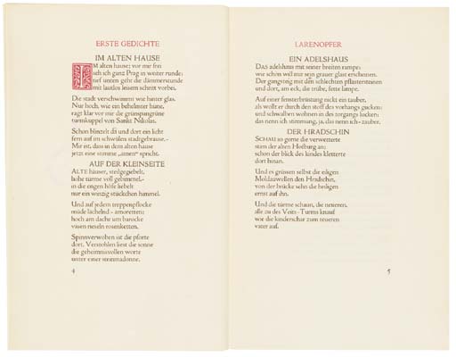 RILKE, Rainer Maria (1875-1926). Gesammelte Gedichte. Leipzig: Die