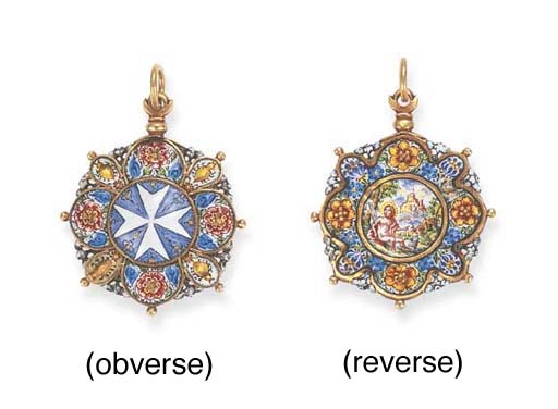 A VERY RARE 17TH CENTURY GOLD AND ENAMEL BADGE OF THE ORDER OF MALTA 