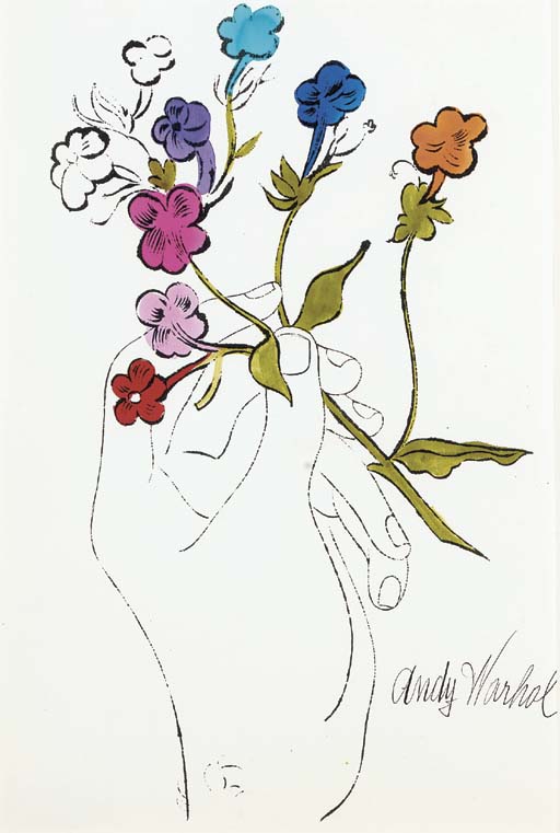 Andy Warhol (1928-1986) , Hand holding flowers | Christie's